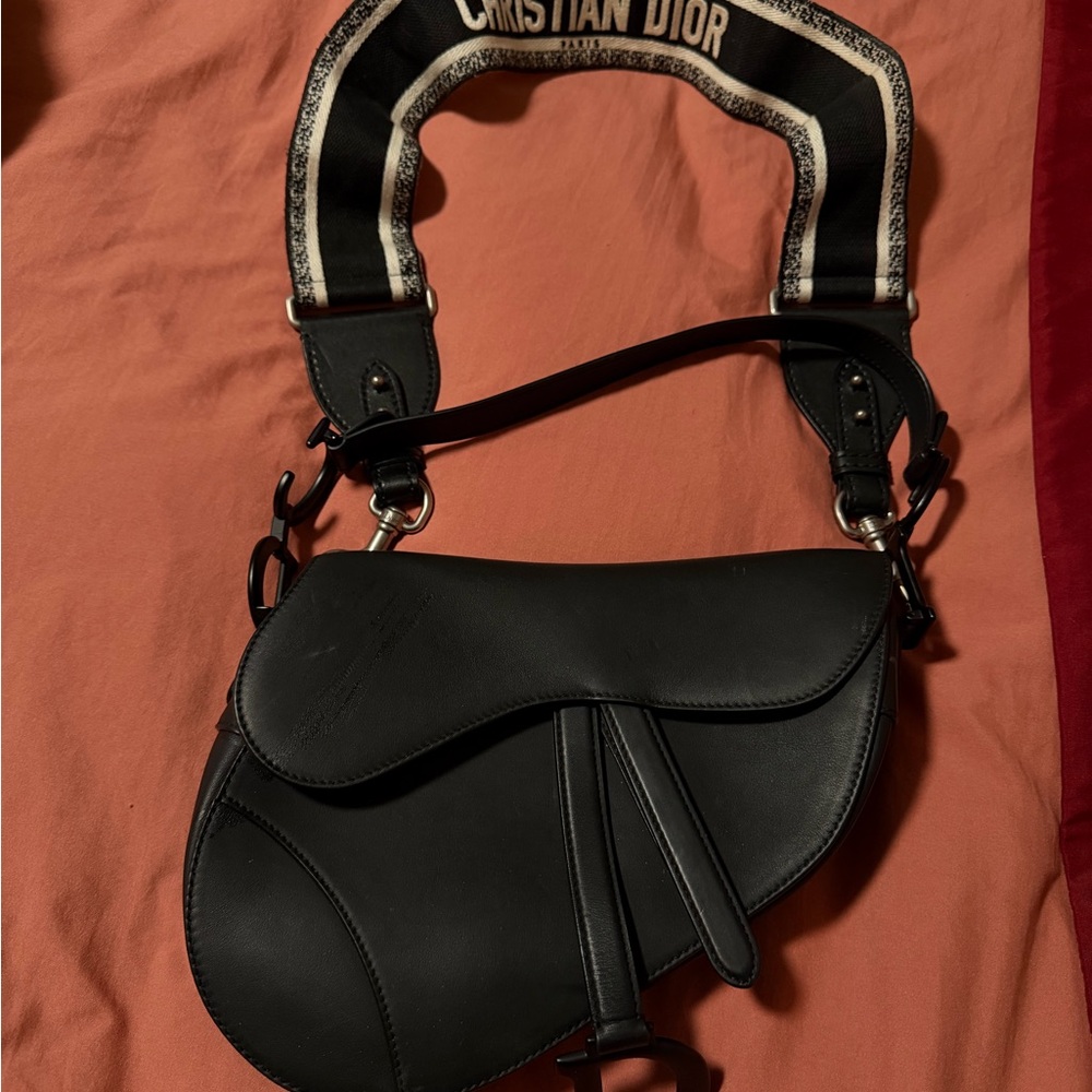Christian Dior Black Saddle Bag